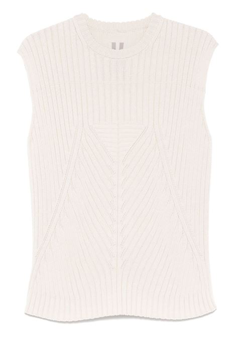 gilet knit megarib uomo natural RICK OWENS | RU01E5662 KEC41